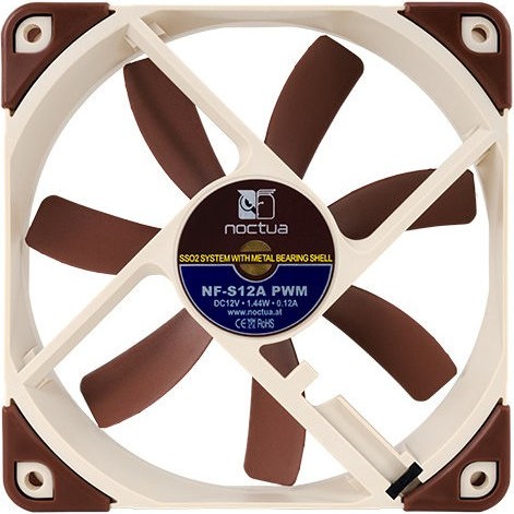 Noctua NF-S12A Case Fan 120mm με Σύνδεση 4-Pin PWM Καφέ