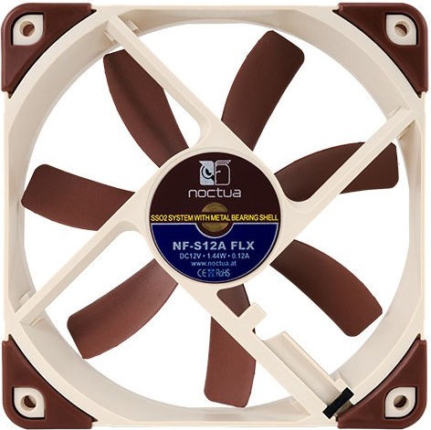 Noctua NF-S12A FLX Case Fan 120mm με Σύνδεση 4-Pin Molex / 3-Pin Καφέ