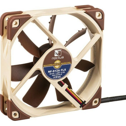 Noctua NF-S12A FLX Case Fan 120mm με Σύνδεση 4-Pin Molex / 3-Pin Καφέ