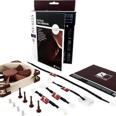 Noctua NF-S12A FLX Case Fan 120mm με Σύνδεση 4-Pin Molex / 3-Pin Καφέ