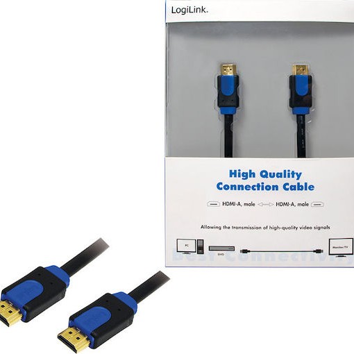 LogiLink HDMI 1.4 Cable HDMI male - HDMI male 3m Μαύρο