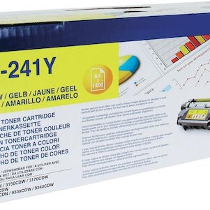 Brother TN-241Y Γνήσιο Toner Laser Εκτυπωτή Κίτρινο 1400 Σελίδων (TN-241Y)