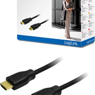 LogiLink HDMI 1.4 Cable HDMI male - HDMI male 2m Μαύρο