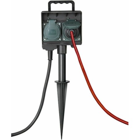 Brennenstuhl Διπλή Επιδαπέδια Πρίζα Ρεύματος Κήπου Στεγανή με Καπάκι Μαύρη