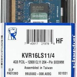 Kingston DDR3 με Module 1x4GB και Ταχύτητα 1600 για Laptop