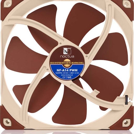 Noctua NF-A14 Case Fan 140mm με Σύνδεση 4-Pin PWM Καφέ