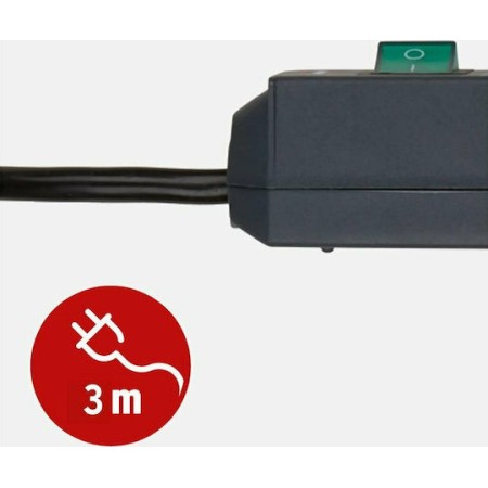 Brennenstuhl Πολύπριζο Ασφαλείας 8 Θέσεων με Διακόπτη και Καλώδιο 3m Γκρι