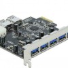 DeLock Κάρτα PCIe σε 5 εξωτερικές και 2 εσωτερικές θύρες USB 3.0
