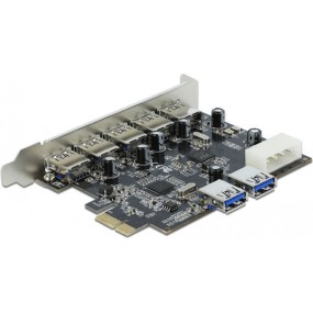 DeLock Κάρτα PCIe σε 5 εξωτερικές και 2 εσωτερικές θύρες USB 3.0