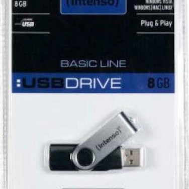 Intenso Basic Line 8GB USB 2.0 Stick Ασημί