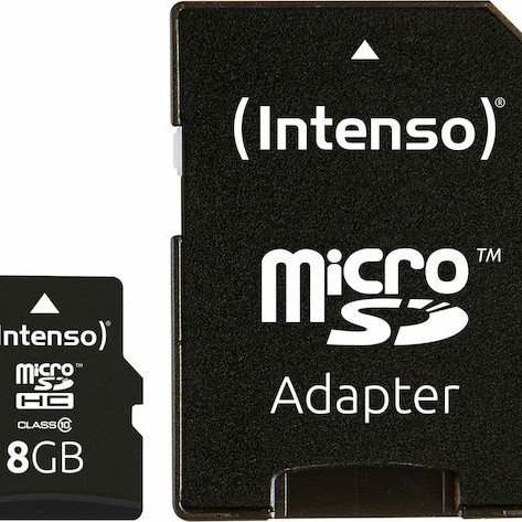 Intenso microSDHC 8GB Class 10 High Speed με αντάπτορα