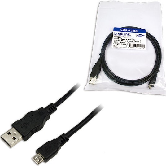 LogiLink USB 2.0 Cable USB-A male - micro USB-B male 1.8m (CU0034)