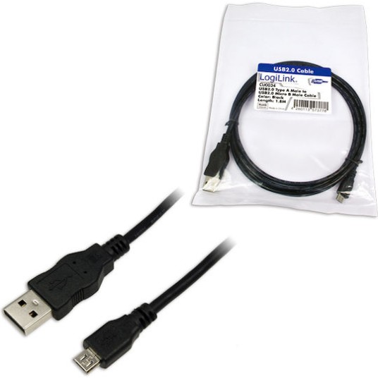 LogiLink USB 2.0 Cable USB-A male - micro USB-B male 1.8m (CU0034)