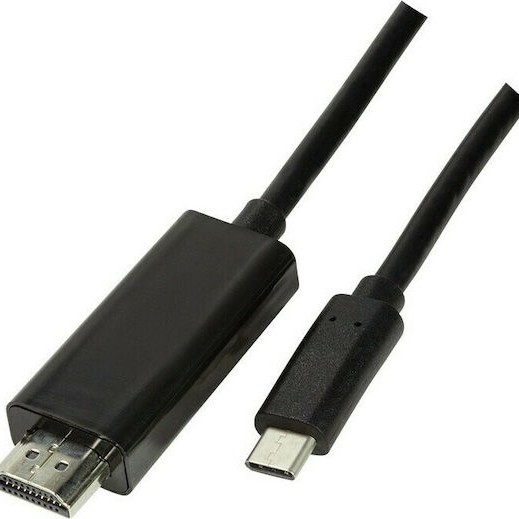 LogiLink HDMI 2.0 Cable HDMI male - USB-C male 3m Μαύρο