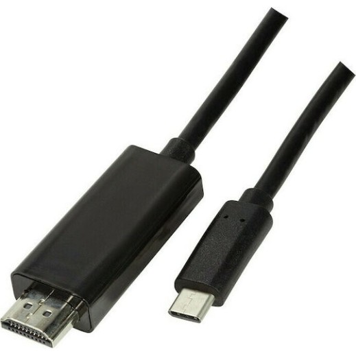 LogiLink HDMI 2.0 Cable HDMI male - USB-C male 3m Μαύρο