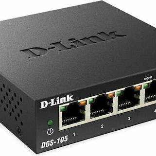 D-Link DGS-105 Unmanaged L2 Switch με 5 Θύρες Gigabit (1Gbps) Ethernet