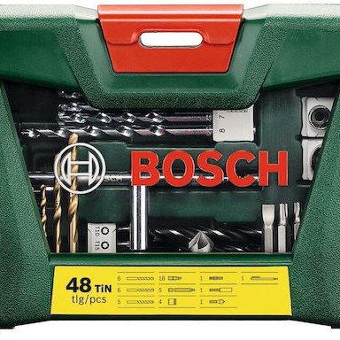Bosch V-line Σετ 48 Τρυπάνια με Εξάγωνο Στέλεχος για Μέταλλο, Δομικά Υλικά και Ξύλο