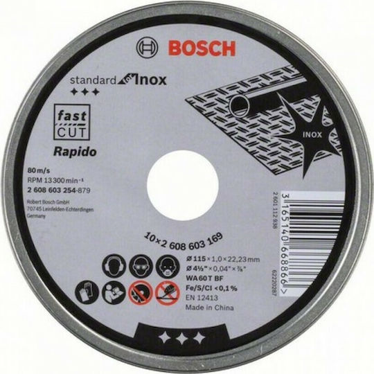 Bosch Standard Δίσκος Κοπής Μετάλλου με 60 Δόντια 125mm 10τμχ 2608603255