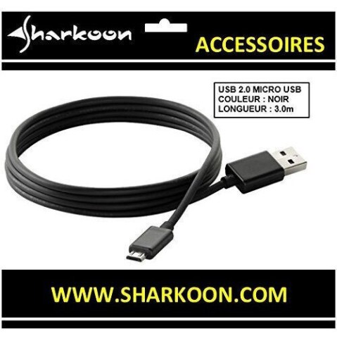 Sharkoon Regular USB 2.0 to micro USB Cable Μαύρο 3m