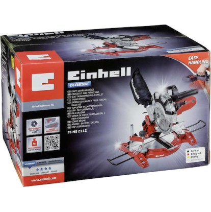 Einhell TC-MS 2112 Φαλτσοπρίονο Ρεύματος με Ισχύ 1400W, Δίσκο Κοπής Διαμέτρου 210mm & Ταχύτητα Κοπής 5000rpm