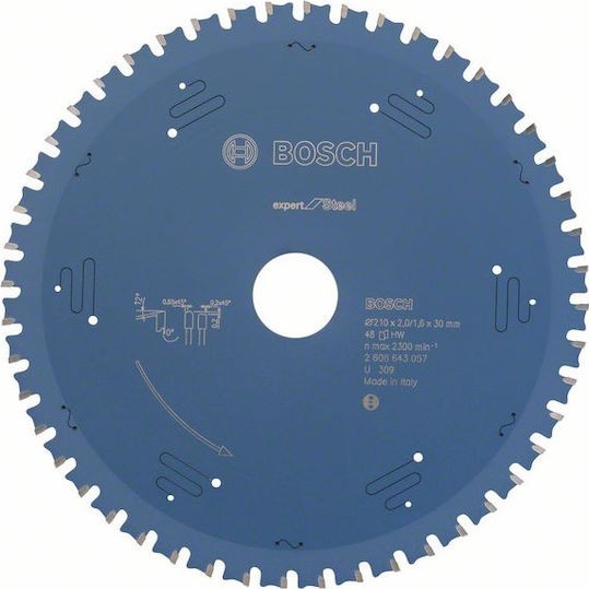 Bosch EX SL H Δίσκος Κοπής Μετάλλου με 48 Δόντια 210mm 0260864305