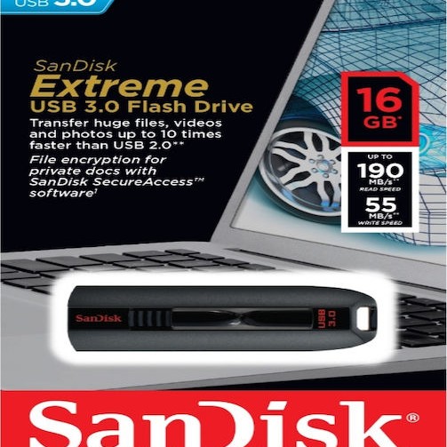 Sandisk Ultra 64GB USB 3.0 Stick Μαύρο