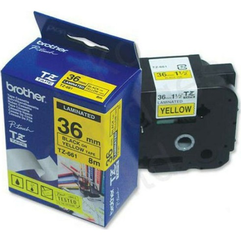 Brother Ταινία Ετικετογράφου 8m x 36mm σε Κίτρινο Χρώμα
