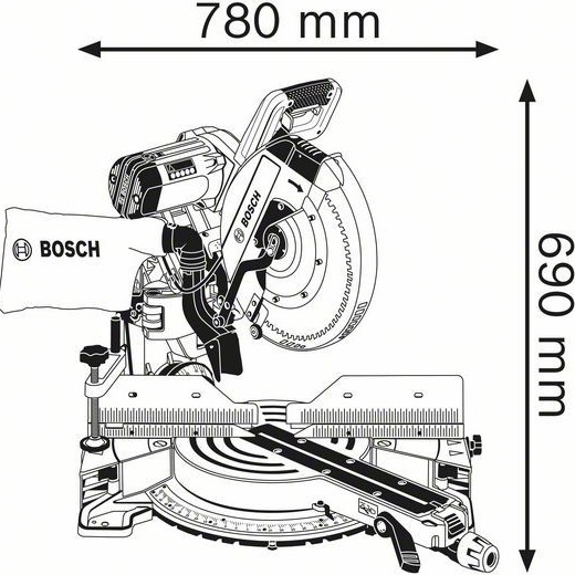 Bosch GCM 12 GDL Professional Φαλτσοπρίονο Ρεύματος Συρόμενο με Ισχύ 2000W, Δίσκο Κοπής Διαμέτρου 305mm & Ταχύτητα Κοπής 3800rpm
