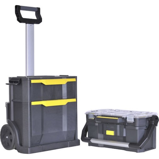 Stanley Τροχήλατος Πλαστικός Εργαλειοφόρος 2 Τμημάτων με Εργαλειοθήκη Π57xΒ38xΥ76εκ.
