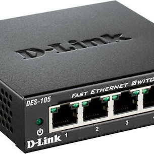 D-Link DES-105 Unmanaged L2 Switch με 5 Θύρες Ethernet