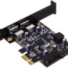 Silverstone PCIe σε 2 εξωτερικές και 1 εσωτερική θύρα USB 3.0