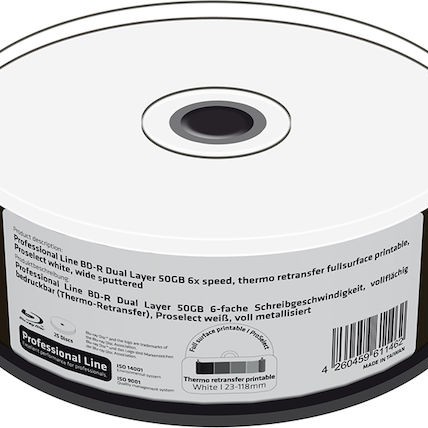 MediaRange Εγγράψιμα BD-R 6x Dual Layer Printable 50GB Cake Box 25τμχ