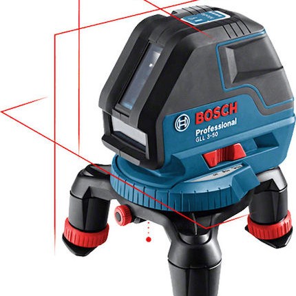 Bosch GLL 3-50 Αυτορυθμιζόμενο Γραμμικό Αλφάδι Laser Κόκκινης Δέσμης 1.5V με Εύρος Εργασίας 10m