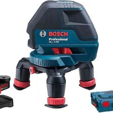 Bosch GLL 3-50 Αυτορυθμιζόμενο Γραμμικό Αλφάδι Laser Κόκκινης Δέσμης 1.5V με Εύρος Εργασίας 10m