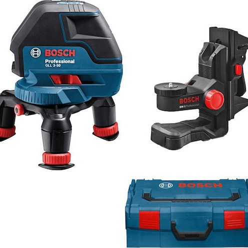 Bosch GLL 3-50 Αυτορυθμιζόμενο Γραμμικό Αλφάδι Laser Κόκκινης Δέσμης 1.5V με Εύρος Εργασίας 10m