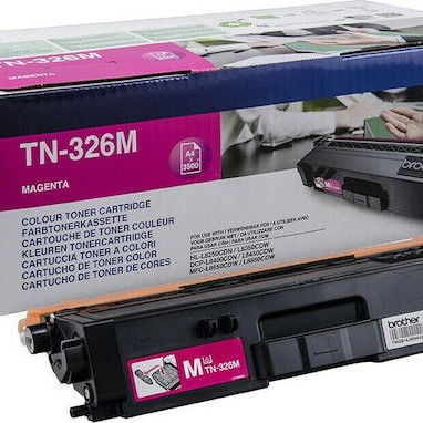 Brother TN-326M Γνήσιο Toner Laser Εκτυπωτή Ματζέντα High Capacity 3500 Σελίδων (TN-326M)
