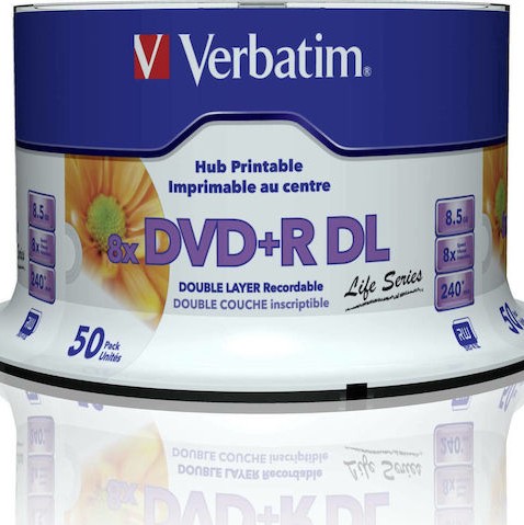 Verbatim Εγγράψιμα DVD+R 8x Dual Layer Printable 8.5GB Cake Box 50τμχ