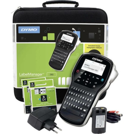 Dymo LabelManager 280 With Case Ηλεκτρονικός Ετικετογράφος Χειρός σε Μαύρο Χρώμα