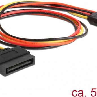DeLock 15-Pin Sata - 15-Pin Sata Cable 0.5m Πολύχρωμο 60132
