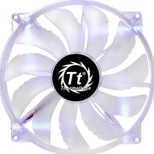 Thermaltake Pure 20 LED Case Fan 200mm με Μπλε Φωτισμό και Σύνδεση 3-Pin Λευκό