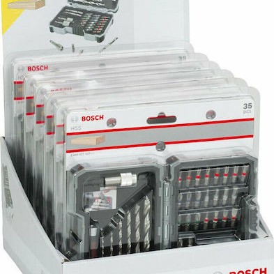 Bosch Σετ 35 Τρυπάνια με Εξάγωνο Στέλεχος για Ξύλο