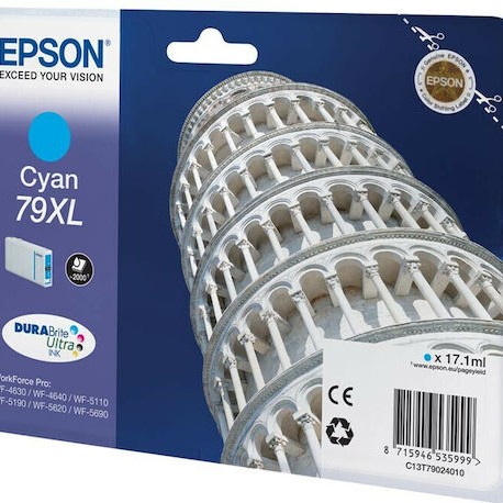 Epson 79XL Γνήσιο Μελάνι Εκτυπωτή InkJet Κυανό (C13T79024010)