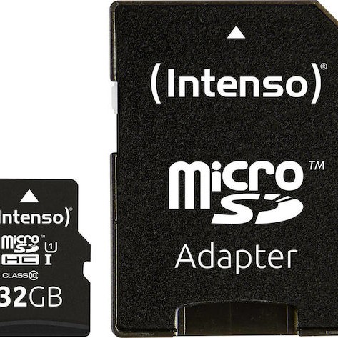 Intenso microSDHC 32GB Class 10 U1 UHS-I με αντάπτορα