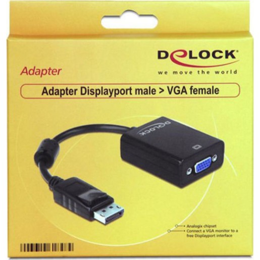 DeLock Μετατροπέας DisplayPort male σε VGA female (61848)
