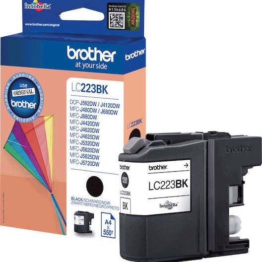 Brother LC223 Γνήσιο Μελάνι Εκτυπωτή InkJet Μαύρο (LC-223BK)