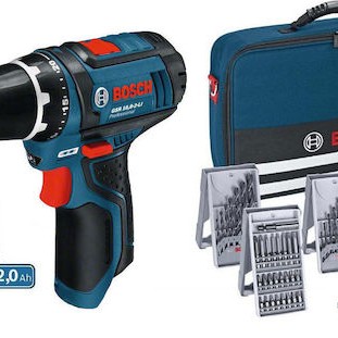 Bosch GSR 12V-15 Δραπανοκατσάβιδο Μπαταρίας 12V 1x4Ah & 1x2Ah