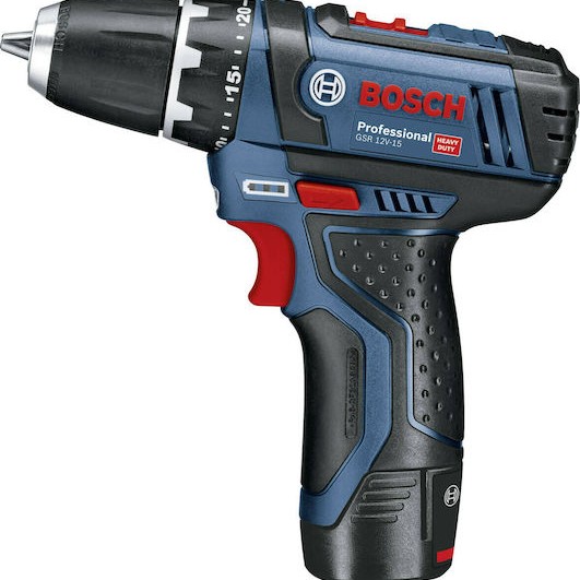 Bosch GSR 12V-15 Δραπανοκατσάβιδο Μπαταρίας 12V 1x4Ah & 1x2Ah