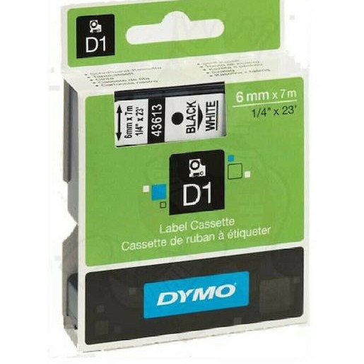 Dymo 43613 Ταινία Ετικετογράφου 7m x 6mm σε Λευκό Χρώμα