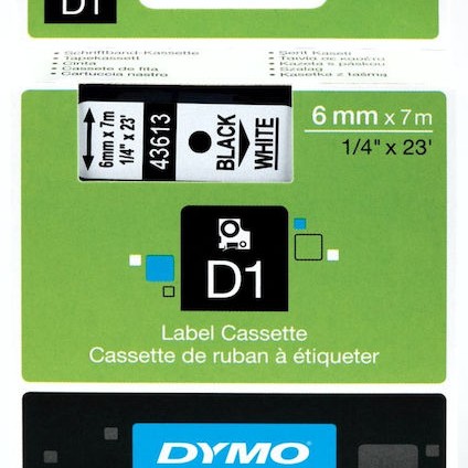 Dymo 43613 Ταινία Ετικετογράφου 7m x 6mm σε Λευκό Χρώμα