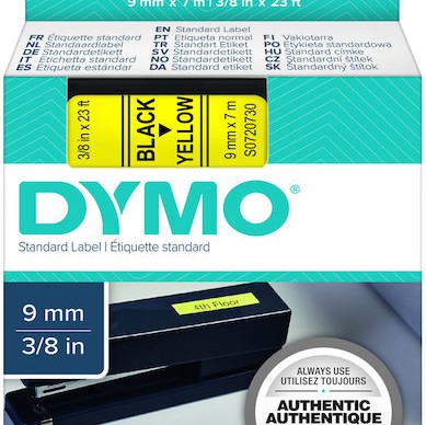 Ταινία Ετικετογράφου Dymo Standard 40918 9 Mm X 7 M Μαύρα Γράμματα Κίτρινο Φόντο S0720730 Dymo40918